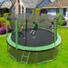 15FT Trampoline with Basketball Hoop Inflator and Ladder(Inner Safety Enclosure) Green - DTYStore