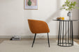 039-Set of 1 Boucle Fabric Dining Chair With Black Metal Legs,Ginger - DTYStore