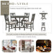 5-Piece Round Dining Table and Chair Set with Special-shaped Legs and Hollow Chair Back