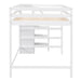 Full Size Loft Bed with Built-in Storage Wardrobe and Staircase, White(Old SKU:SM000527AAK) - DTYStore
