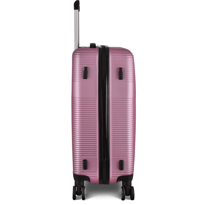 3 Piece Lightweight Luggage Set with TSA Lock, Durable Spinner Wheels and Hooks, Cross Striped