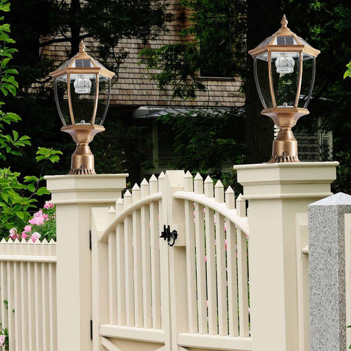 Retro Gold Solar Column Headlights With Dimmable LED(2 pack) - DTYStore