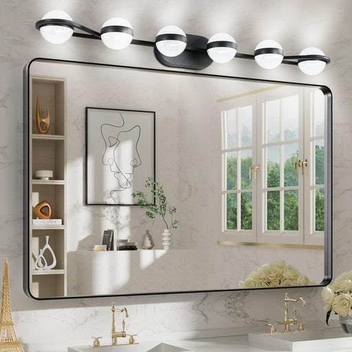 Vanity Lights With 6 LED Bulbs For Bathroom Lighting(Black) - DTYStore