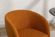 039-Set of 1 Boucle Fabric Dining Chair With Black Metal Legs,Ginger - DTYStore