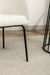 039-Set of 1 Boucle Fabric Dining Chair With Black Metal Legs,Ivory - DTYStore