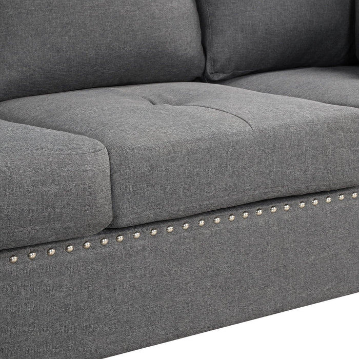 104.5" Reversible Sectional Sofa Space Saving with Storage Ottoman Rivet Ornament L-shape Couch for Small or Large Space Dorm Apartment