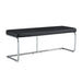 Black shoe changing bench silver metal legs, sofa bench dining chair, suitable for bedroom fitting room, storage room, dining room, and living room.