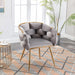 Luxury modern simple leisure velvet single sofa chair bedroom lazy person household dresser stool manicure table back chair gray - DTYStore