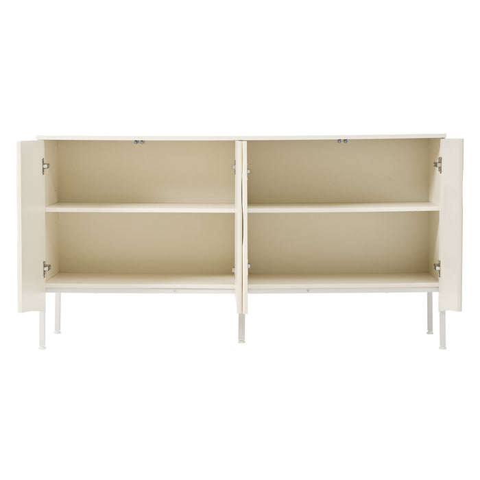 U_Style Elegant Sideboard Featuring Curved Bottom Doors with Arched Groove Design in a Stylish Four-Door Layout,Suitable for Living Rooms,Entrance and Study - DTYStore
