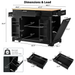 Fluted Kitchen Island with Trash Can Storage Cabinet, Power Outlet, Internal Storage Rack, Rolling Kitchen Islands on 5 Wheels with 3 Drawer, 3 Open Side Racks for 10 Gallon Garbage Bin, Black - DTYStore