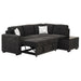 83.8" Sectional Pull-Out Sofa Bed L-Shaped Corner Sofa Couch with Storage Chaise, USB Ports, Power Sockets, Cup Holder for Living Room, Bedroom, Study, Black