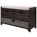 Storage Bench with Removable Basket and 2 Drawers, Fully Assembled Shoe Bench