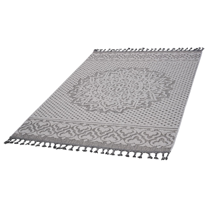 DTY Signature Collection 5X7 Gray/White /Medallion Indoor/Outdoor Area Rug - DTYStore