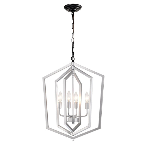 4-Light Farmhouse Chandeliers, Matte Black and Sliver + Matte Black Vintage Cage Light Fixture ,Adjustable Height Chandeliers for Dining Room, Bedroom, Living Room, Confere (E12 Bulbs Not Included) - DTYStore
