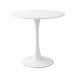 White Round Table, Modern Dining Table, MDF Top and Steel B0ase Tulip Round Kitchen Table, Mid Century Coffee Table for Living Room 24 Inch. - DTYStore