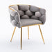 Luxury modern simple leisure velvet single sofa chair bedroom lazy person household dresser stool manicure table back chair gray - DTYStore
