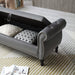 63" Velvet Multifunctional Storage Rectangular Sofa Stool Buttons Tufted Nailhead Trimmed Solid Wood Legs with 1 Pillow,Grey