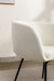 039-Set of 1 Boucle Fabric Dining Chair With Black Metal Legs,Ivory - DTYStore