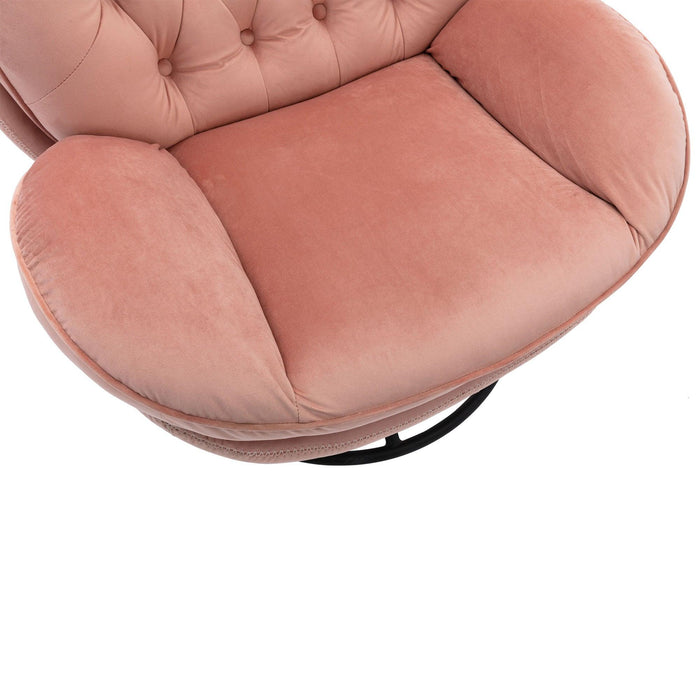 Accent chair TV Chair Living room Chair Pink sofa with Ottoman - DTYStore