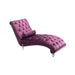 COOMORE Velvet Chaise Lounge Indoor,Button-Tufted Upholstered Chaise Lounge Chair with Pillow for Bedroom Living Room Office (Purple Velvet)