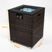 Wicker Fire Pit Column with Glass Wind Guard - DTYStore