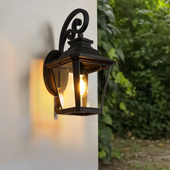 Large Outdoor Wall Sconce Lights with Clear Glass Can support multiple types of light bulbs 1pack - DTYStore