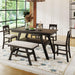 6-Piece Wood Counter Height Dining Table Set with Storage Shelf, Rustic Style, Kitchen Table Set with Bench and 4 Chairs