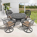 5-Piece All-Weather Cast Aluminum Dining Set, Include 4 Swivel Chairs and 39.37' Round Table With Black Frame - DTYStore