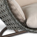 Brown Wicker Hanging Double-Seat Swing Chair with Stand w/Beige Cushion - DTYStore