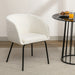 039-Set of 1 Boucle Fabric Dining Chair With Black Metal Legs,Ivory - DTYStore