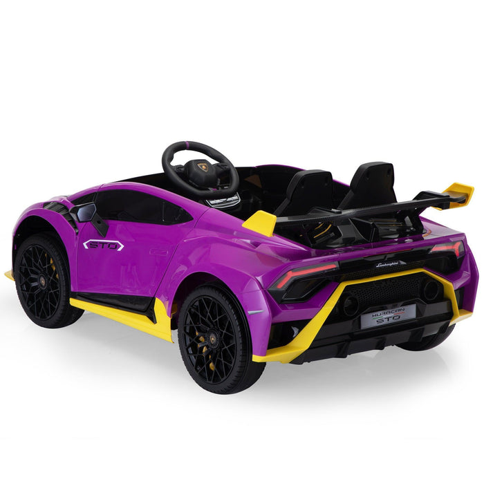 12V Battery Powered Ride On Car for Kids, Licensed Lamborghini, Remote Control Toy Vehicle with Music Player and LED Light