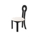 Vintage Rubber Solid Wood Dining Chair, Sheep Plush Dining Chair, Armless Dining Chair, Suitable For Small Home Dressing Room Model Room, Black(Set Of 2) - DTYStore