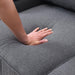 Modern Linen Fabric Sofa with Armrest Pockets and Pillows, Minimalist Style Couch