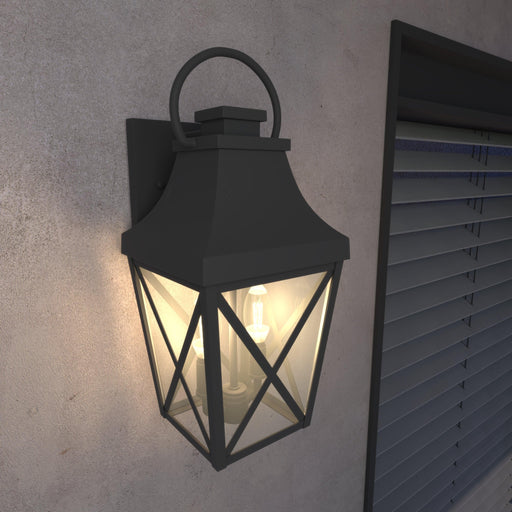 Outdoor Wall Lights, Porch Lights, Waterproof Outdoor Wall Sconce, Exterior Light Fixture Matte Black with Clear Glass Shade for Garage Patio Front Door Balcony (1 pack) - DTYStore