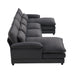 Modern U-shaped Sectional Sofa with Waist Pillows, Sleeper Couch with Chaise Lounge,6-seat Upholstered Symmetrical Sofa