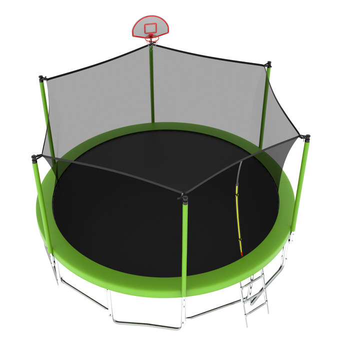 16FT Trampoline with Balance Bar & Basketball Hoop&Ball, ASTM Approved Reinforced Type Outdoor Trampoline with Enclosure Net - DTYStore