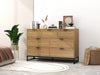 Modern 7 Drawer Dresser Wood Cabinet (Walnut)