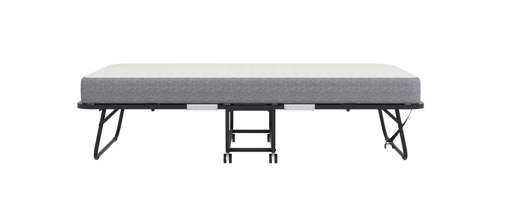 Folding Bed with Mattress 75" x 38" Rollaway Guest Bed Portable Foldable Bed for Adults with 5" Memory Foam Mattress Space-Saving Sturdy Metal Frame Grid Style - DTYStore
