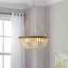 Bohemian style Wood Beaded Chandelier Oak White - DTYStore