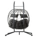 2 Persons Egg Chair with Stand Indoor Outdoor Swing Chair Patio Wicker Hanging Egg Chair Hanging Basket Chair with Stand for Bedroom Living Room Balcony - DTYStore