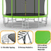 16FT Trampoline with Balance Bar & Basketball Hoop&Ball, ASTM Approved Reinforced Type Outdoor Trampoline with Enclosure Net - DTYStore