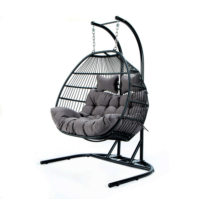FOLDING DOUBLE SWING CHAIR w/CUSHION - DTYStore