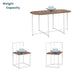 Modern 7-Piece Dining Table Set with Faux Marble Compact Kitchen Table Set for 6