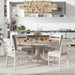 5-Piece Retro Functional Dining Table Set with Round Extendable Table and 4 Chairs