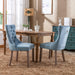 Nikki Collection Modern, High-end Tufted Solid Wood Contemporary Velvet Upholstered Dining Chair with Wood Legs Nailhead Trim 2-Pcs Set,Light Blue