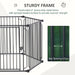 48" x 41" Heavy-Duty Metal Dog Playpen, Outdoor Pet Cage Kennel, Puppy Exercise Fence Barrier with Weather-Resistant Polyester Roof, Locking Door, & Metal Frame - DTYStore