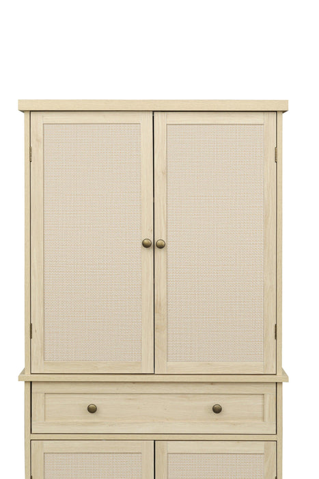 4 Door Cabinet with 1 Drawer, with 4 Adjustable Inner Shelves, Storage Cabinet