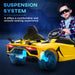 Lamborghini Aventador Licensed Kids Ride on Car with Scissor Doors, Easy Transport, 12V Electric Car for Kids with Remote Control, Suspension System, Horn, Music, Lights, Yellow