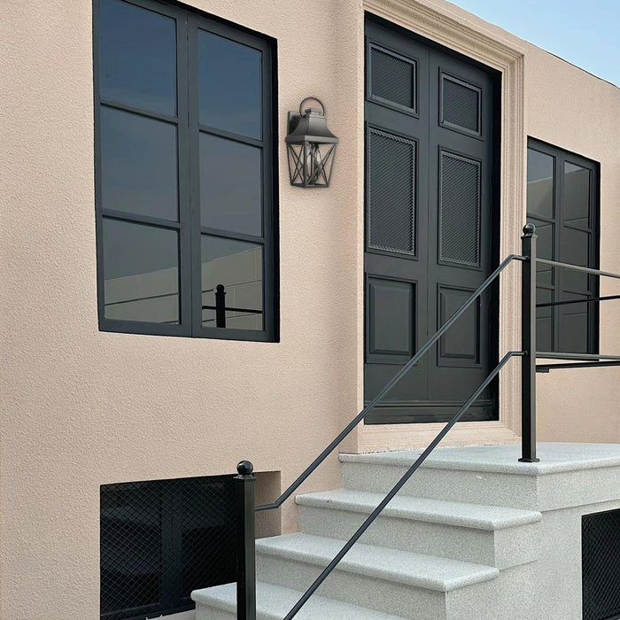 Outdoor Wall Lights, Porch Lights, Waterproof Outdoor Wall Sconce, Exterior Light Fixture Matte Black with Clear Glass Shade for Garage Patio Front Door Balcony (1 pack) - DTYStore