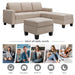 81.1*76.3*35" Reversible Sectional Couch with Storage Ottoman L-Shaped Sofa,Sectional Sofa with Chaise,Nailheaded Textured Fabric 3 pieces Sofa Set,Warm Grey